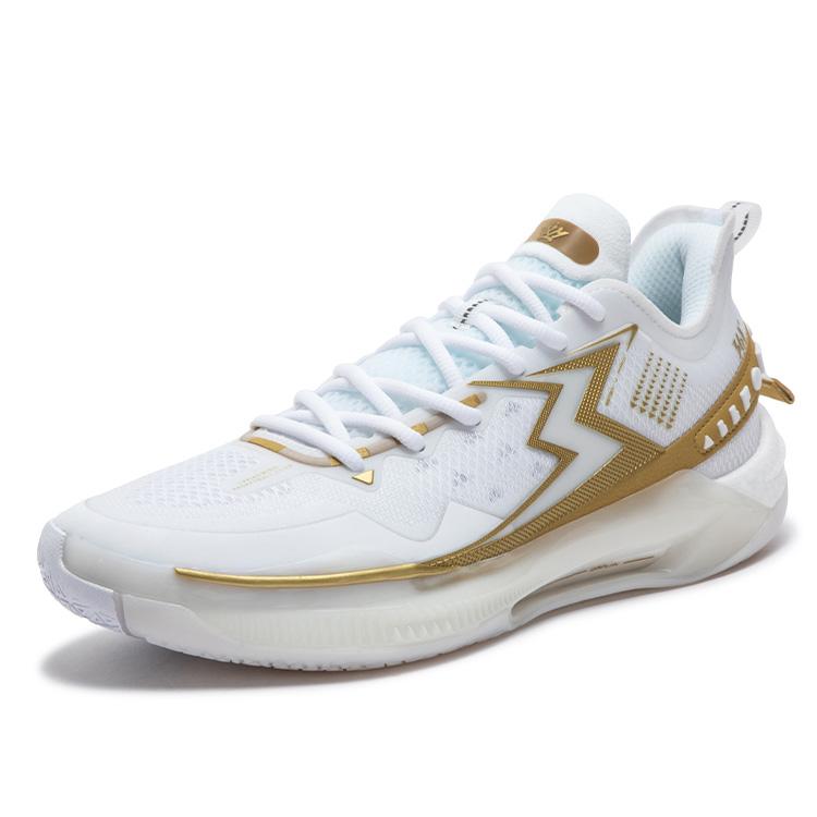 New 361° BIG3 5.0 Quick PRO Basketball Shoes Men's Low Top 361 Degrees White/Crown Gold 672421111-22