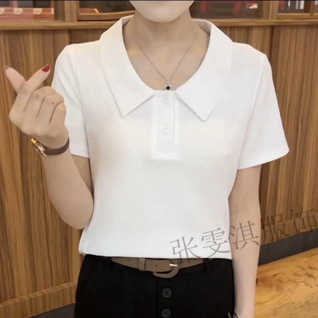 2024 Summer Trendy Slimming Polo Shirt for Middle-Aged Women Plus Size