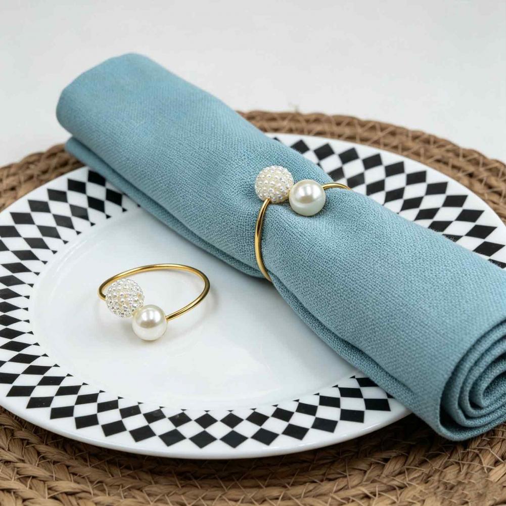 Dekorative Serviettenringe für Restaurants 3er Set Perlmutt-Optik Serviettenringe Wiederverwendbare Metall-Serviettenhalter Elegant für Hochzeiten