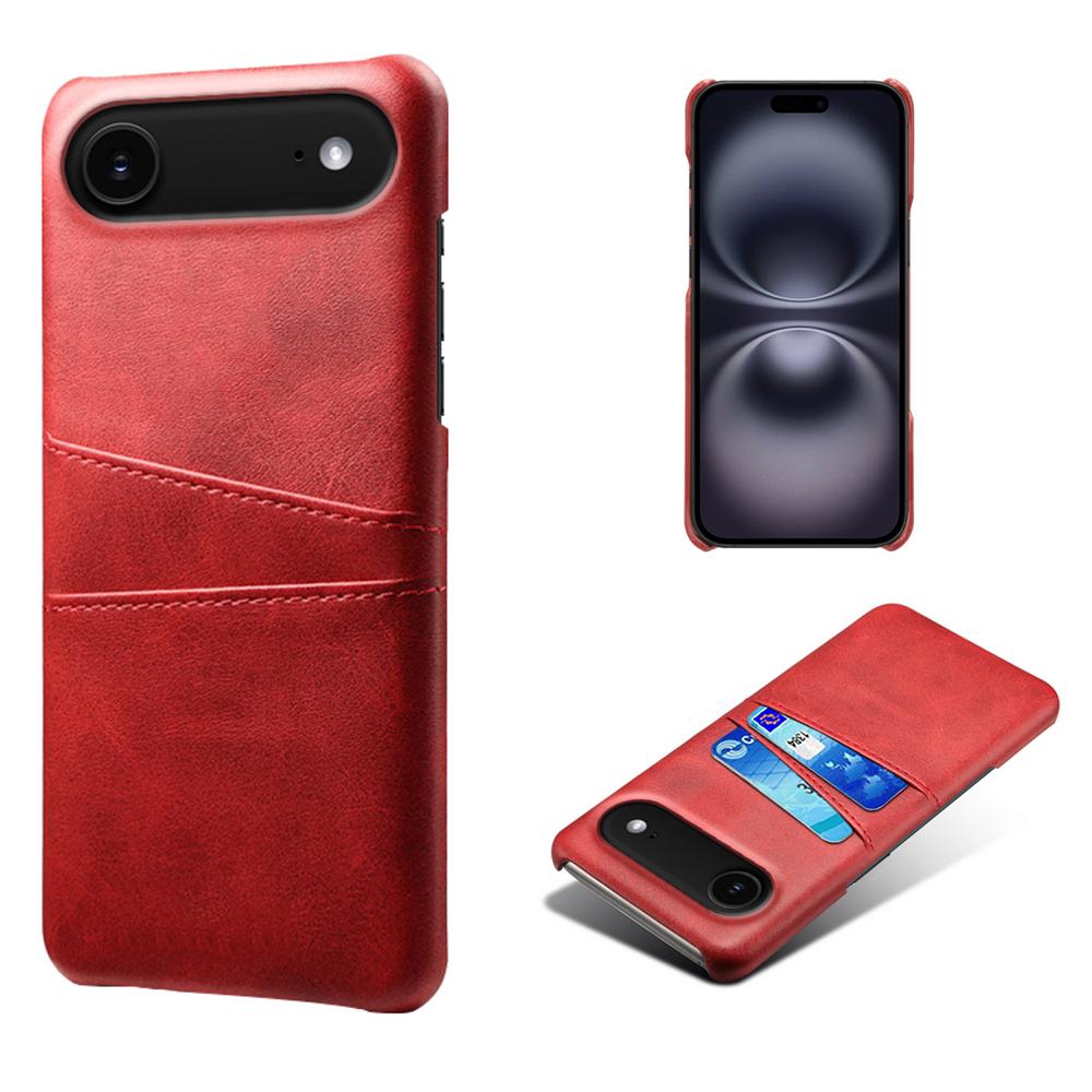 For iPhone Air Case Dual Card Slots PU Leather + Hard PC Phone Cover