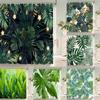 Green Plant Leaves Printed Shower Curtain Waterproof Polyester Curtain With Hook Decoration Bathroom Curtain 3D Shower Curtains