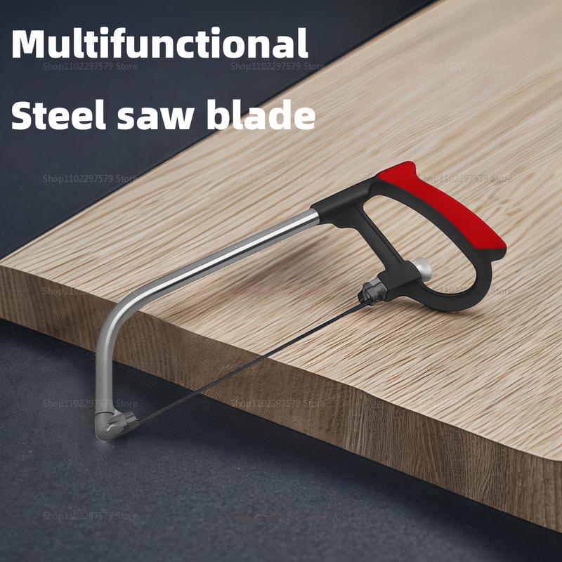 7-in-1 Hand Saw Kit with Steel Hacksaw for Metal Wood Glass Includes 6 Blades Perfect for DIY Woodworking Crafting and Home