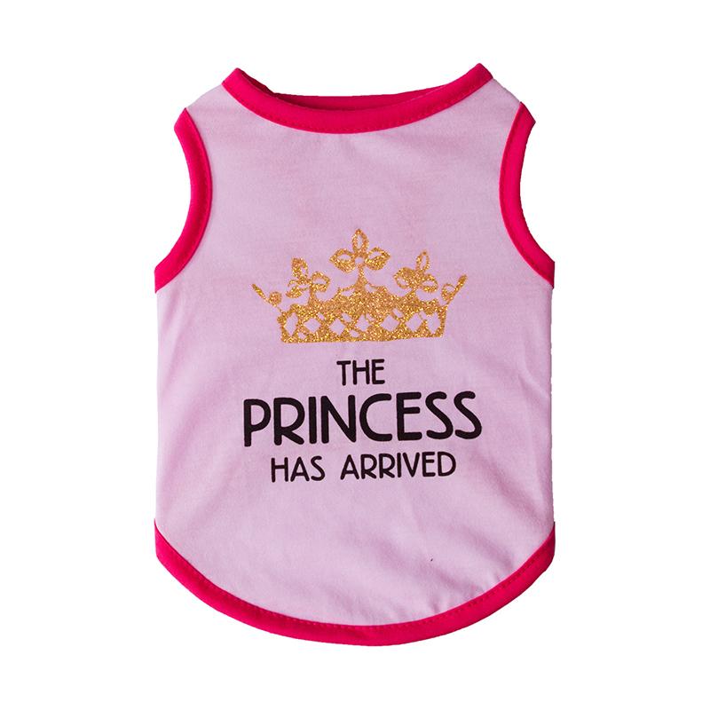 Princess Crown Dog Vest T Shirt Summer Cotton Pet Clothes for Small Dogs Chihuahua Poodle Shirts Puppy mascotas Clothing Prince
