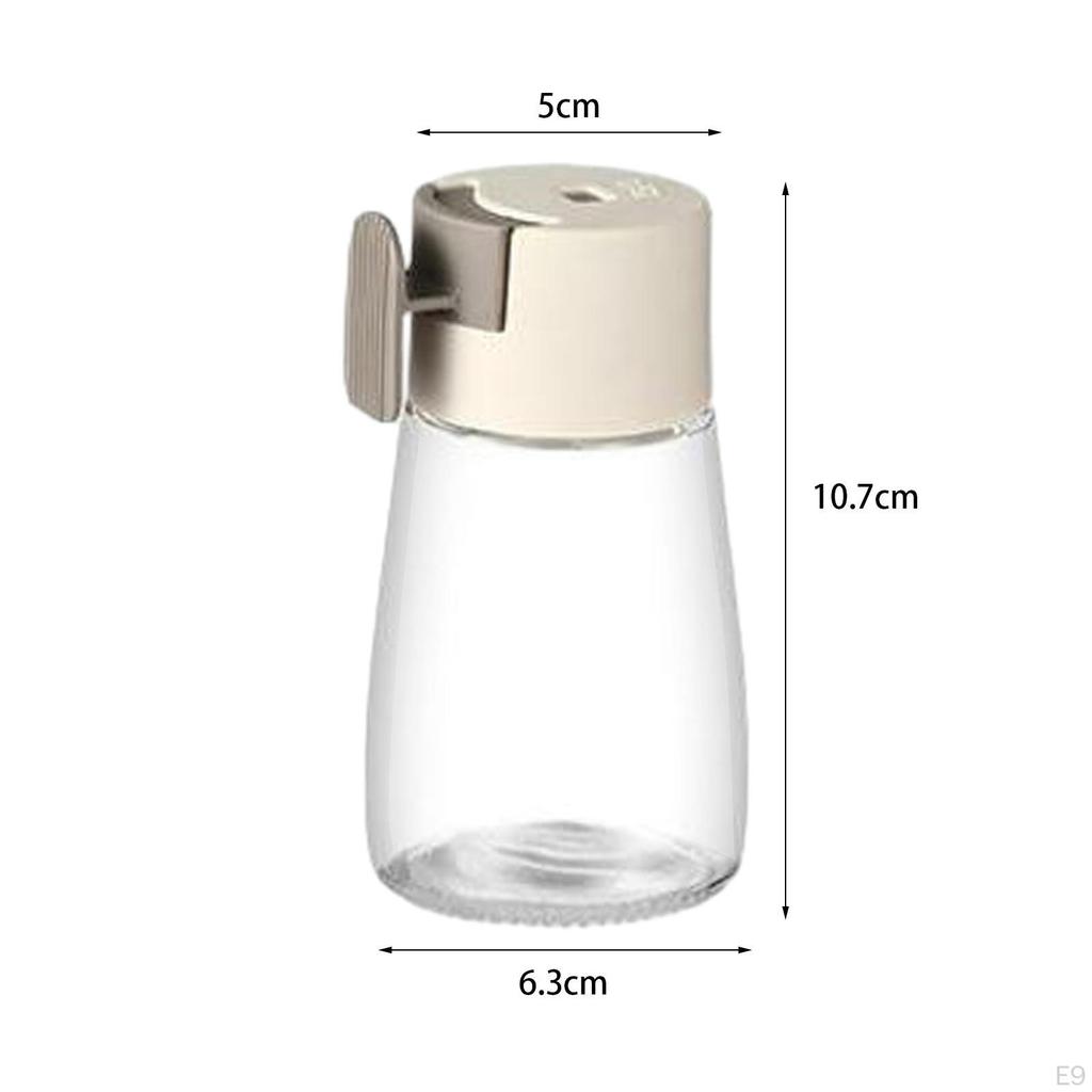 Measuring Seasoning Bottle Push Type Salts Control Jar Glass Limit Shaker