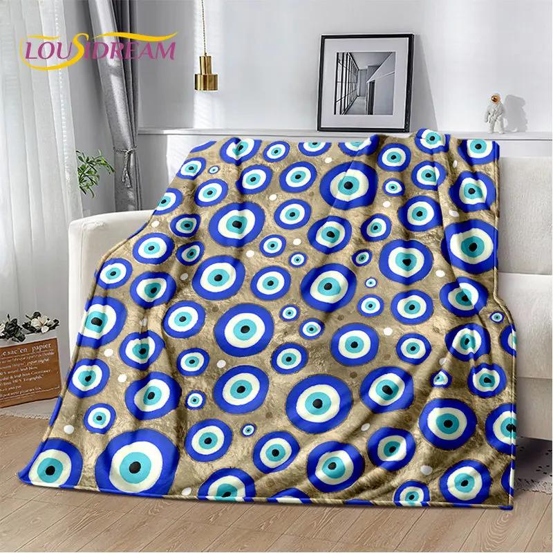 Cobertor de pelúcia macio Evil Eye Nazar Tree of Life, cobertor de flanela para sala de estar, quarto, cama, sofá, capa de piquenique para crianças