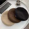 Woolen beret women's autumn and winter retro design sense niche painter hat autumn and winter show face small hat advanced sense