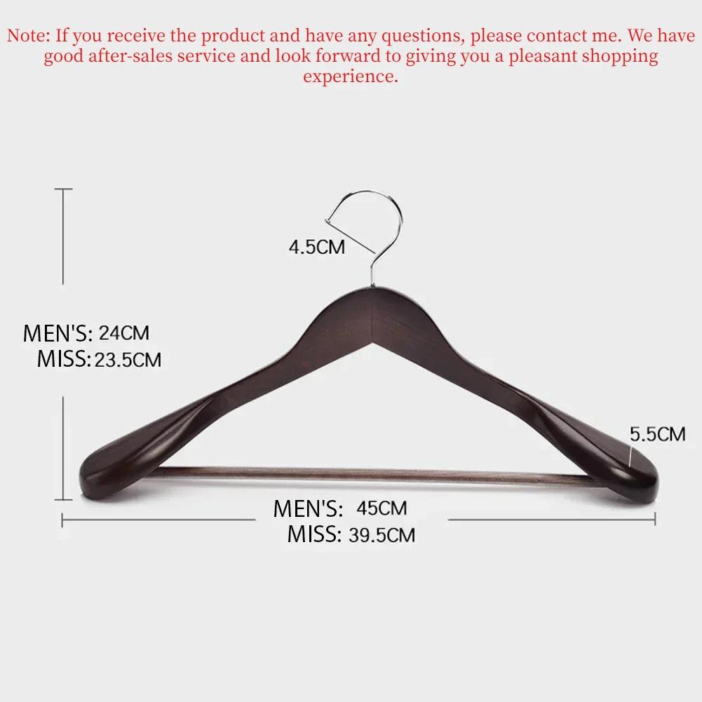 4pcs Multifunctional Coat Hangers,Solid Wood Wide Shoulders Suits Organizer Rack for Wardrobe,Wooden Retro Hangers for Clothes