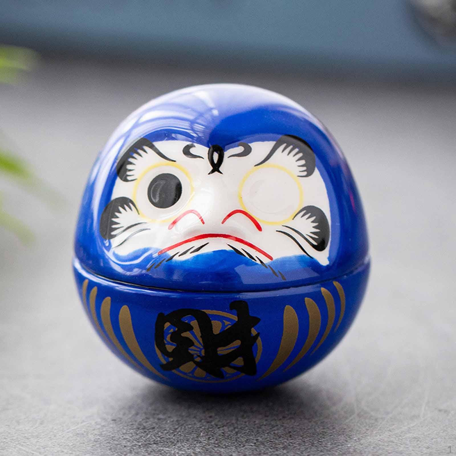 

Daruma Ceramic Figurine, Small Decorative Figurine for Tabletop Display - Creative Collection Ideal синій