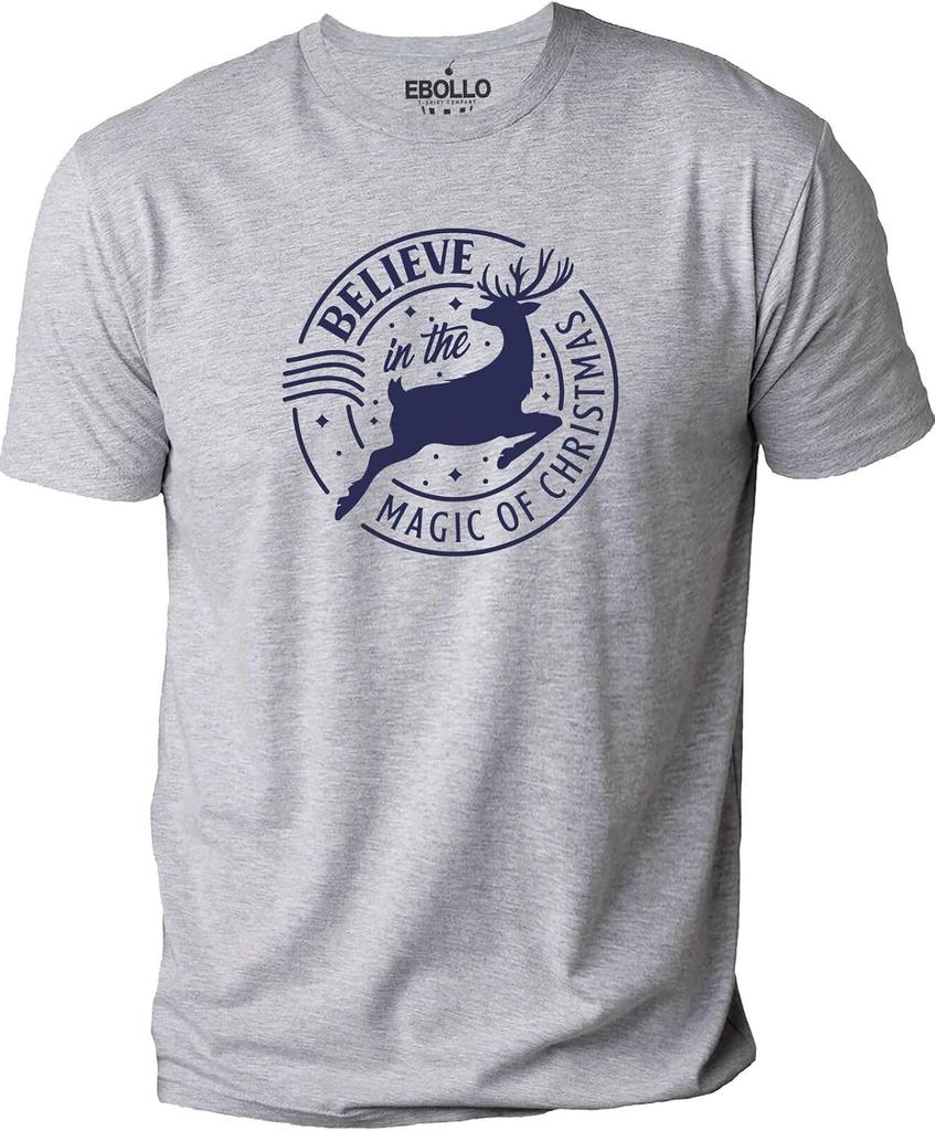 Believe in The Magic of Christmas Shirt Novelty Graphic Men T Shirt