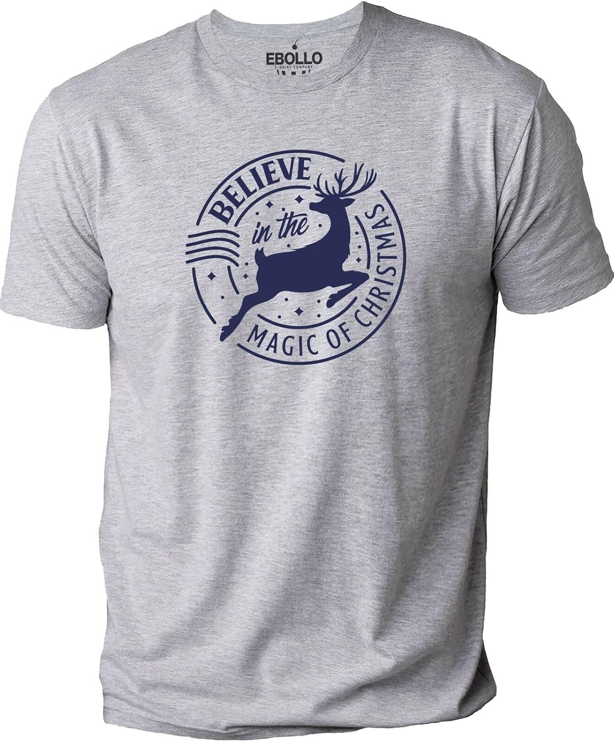 Believe in The Magic of Christmas Shirt Novelty Graphic Men T Shirt M серый
