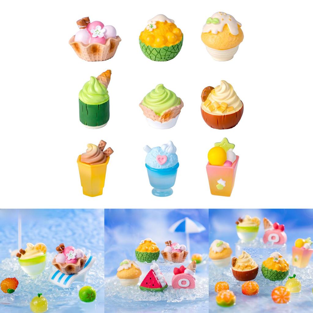 Creative Summer Ice Cream Resin Miniature Decorative Cup Set For Diy Projects