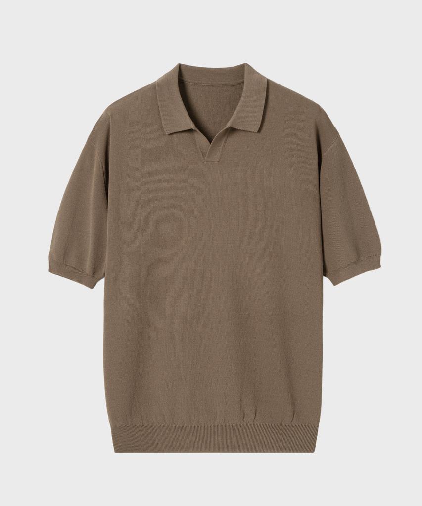 NONBLANK Cool Touch Half Sleeve Collar Knit_Mocha