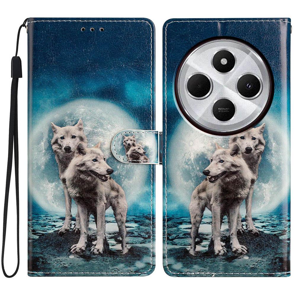 For Xiaomi Redmi A4 5G Wallet Case PU Leather Pattern Printing Stand Phone Cover with Strap