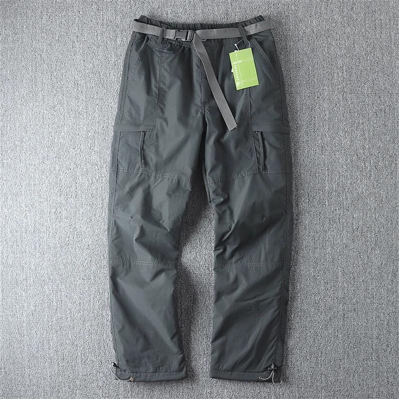 Autumn and Winter Velvet Multi Pocket Straight Leg Work Pants for Men, Casual Pants, Assault Pants, Quick Drying Pants