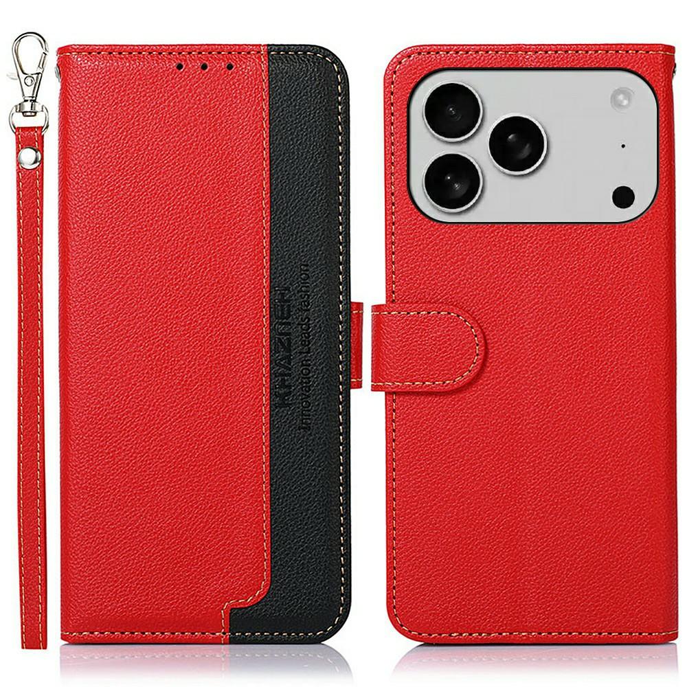 KHAZNEH For iPhone 17 Pro Case RFID Blocking Wallet PU Leather Phone Cover