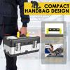 1 Pc Portable Tool Box with Removable Tray Heavy Duty Plastic and Stainless Steel Tool Storage Case for Electrician Auto Repairs