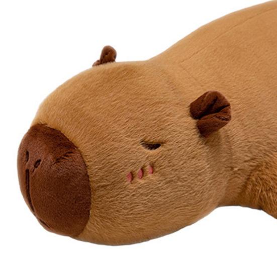 Plyšová hračka Kreslené zvíře Kapybara Tvar Polštář s PP bavlněnou výplní Mazlivý design Uklidňující plyšová panenka