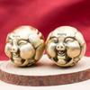 Brass Dragon & Phoenix Walnut Handballs: Retro Finger Exercise Copper Balls (Pair)