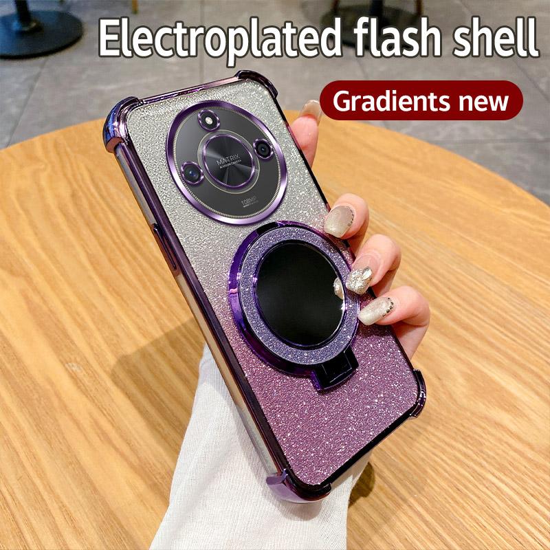 6D Shockproof Glitter Mirror Ring Phone Case For Huawei Mate 70 50 40 30 Pro Huawei Nova Y91 Y90 Y72 Y71 Y70 Y61 Y62 Soft Cover