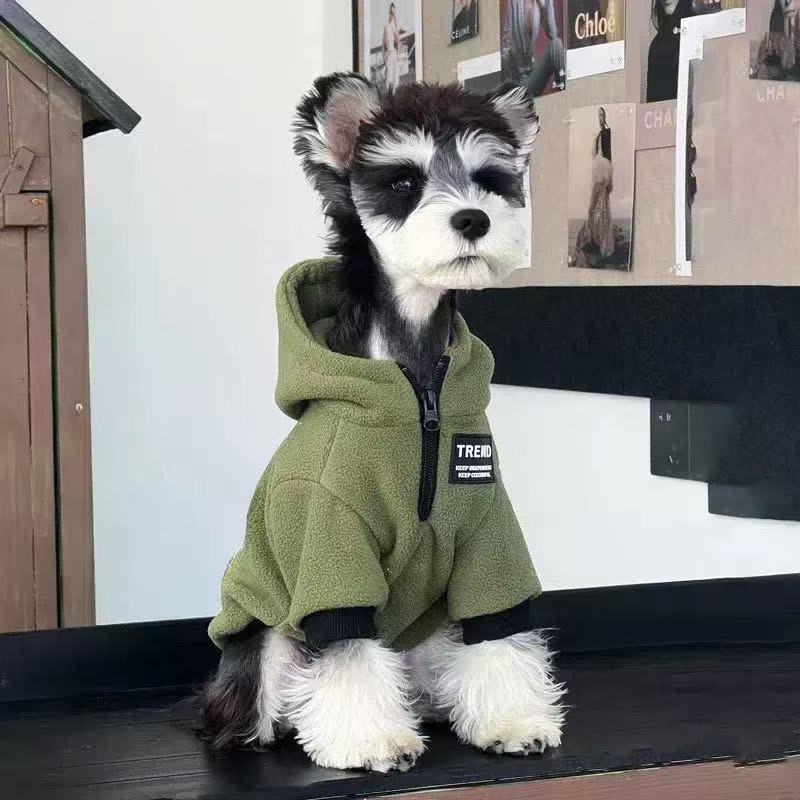 

Warm Winter Hoodie for Small Dogs - Plush, Trendy Design for Schnauzer, Teddy, Pomeranian S (Chest 38cm, for 5-7 lbs)