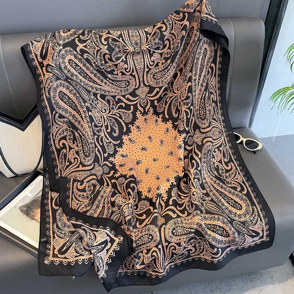 Women Cotton Linen Rose Print Scarf Shawl Hijab Muslim Long Headscarf Scarves Head Wraps Long Female Head Scarf