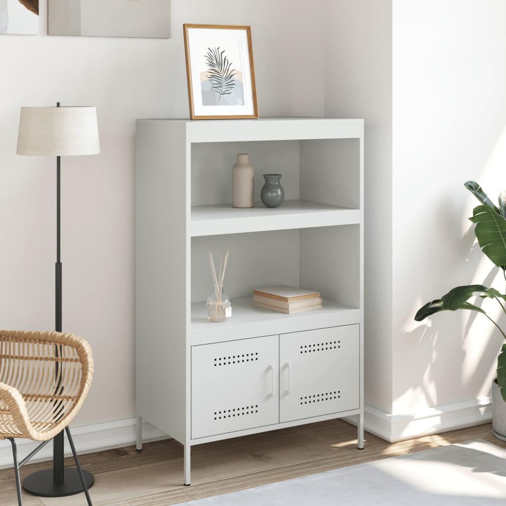 Highboard White 68 x 39 x 113 cm Steel