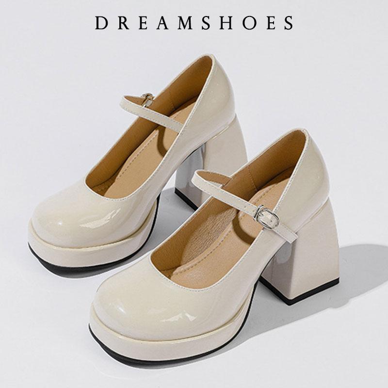 Fashion Women's High Heels Pumps Mary Janes Shoes Platform Pink Black Red Heeled Working Party Dance Wedding Female  Shoes