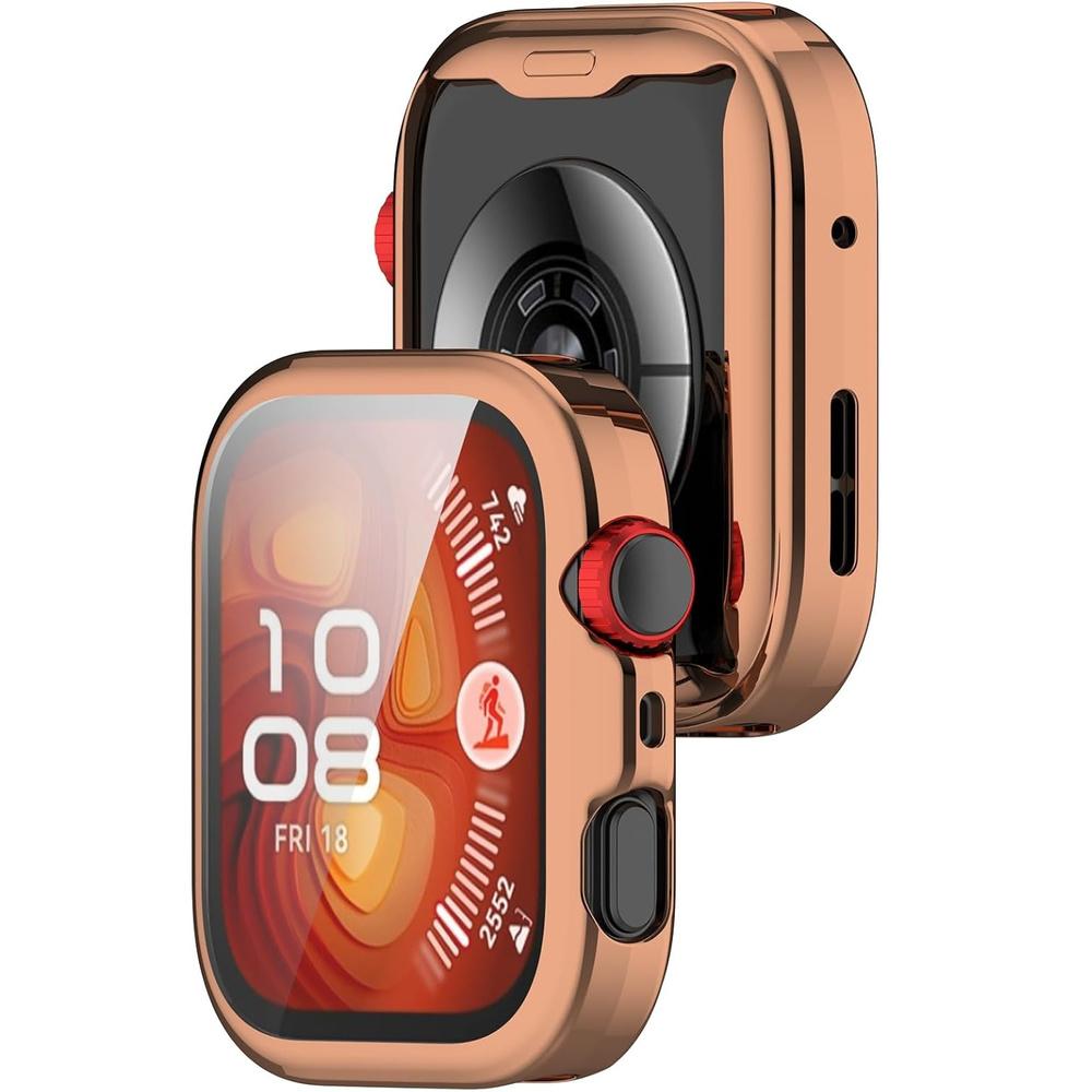 2-in-1 Case with Screen Protector for Huawei Watch Fit 4, Rose Gold