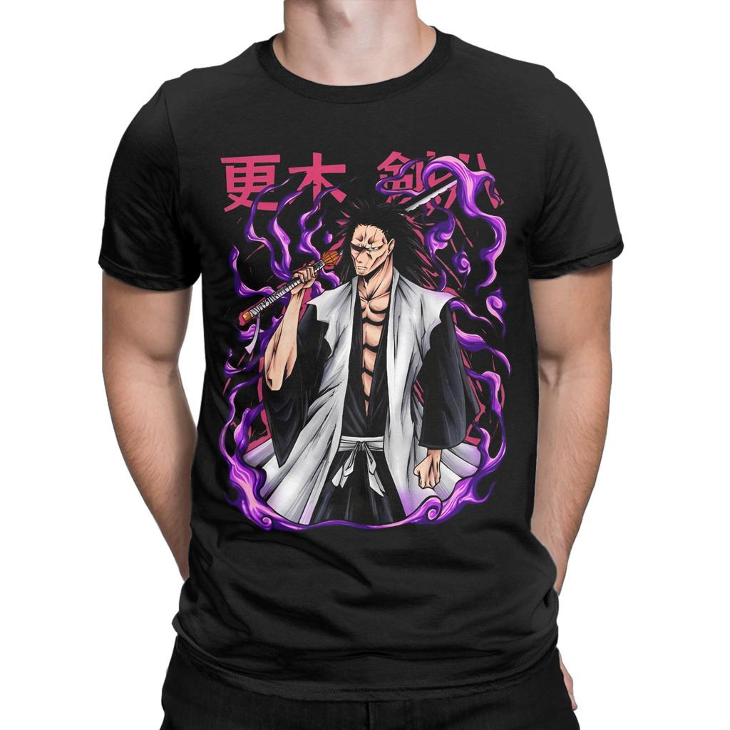 Printed BleachedCartoon Anime Kurosaki T Shirt For Unisex Japanese Manga Cotton T-shirts Short Sleeve Tops