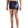 Li-Ning Swimming Series Letter Print Mid-Rise Stretch Boxer Swim Trunks Men Swimwear Black ASLT097-1