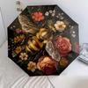 Bee Flower  Pattern, Automatic Folding Umbrella, Portable and Foldable Design, 8 Ribs, a Christmas or Birthday Gift.