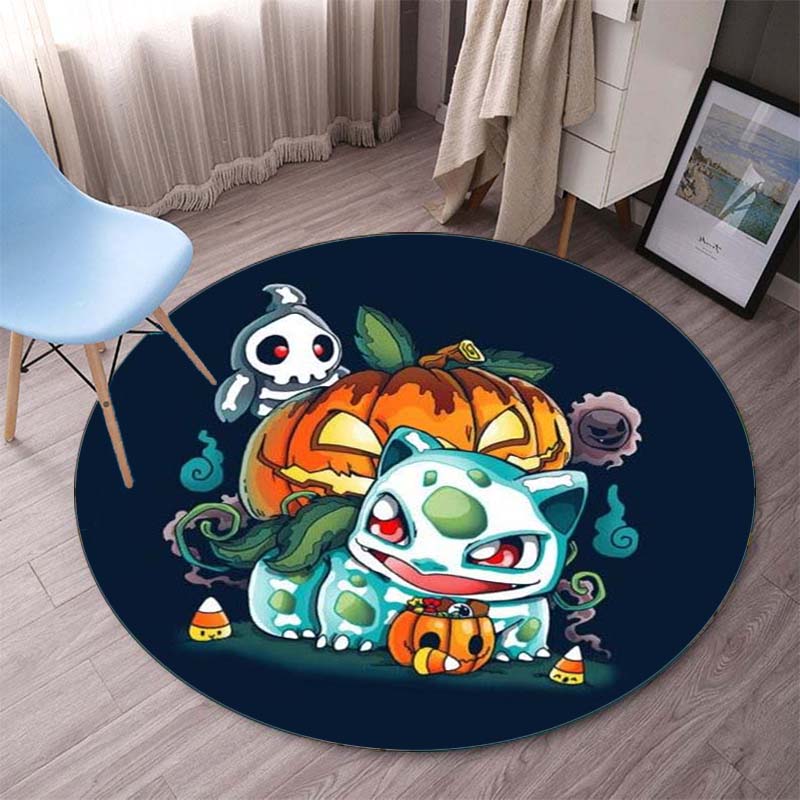 Non-Slip Round Carpet Pokemon Cartoon Gaming Mat Pokemon Carpets Floor Mat Carpet Cute Floor Rug Bedroom Rug