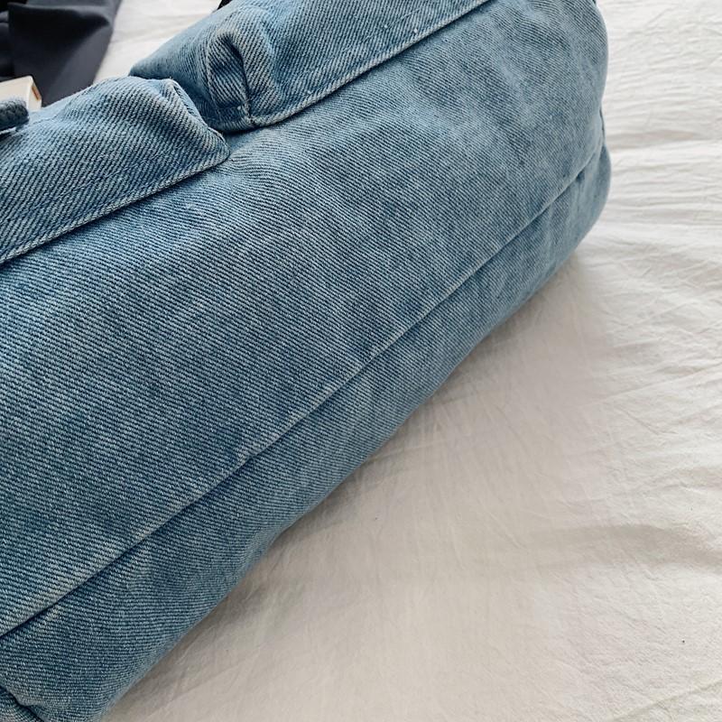 Damen Vintage Pendlertasche Große Kapazität Denim Umhängetasche