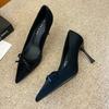 G860-29 Pointed Bow High Heels Shoes Stiletto 2025 Summer New French with Skirt Light Mouth Evening Versatile