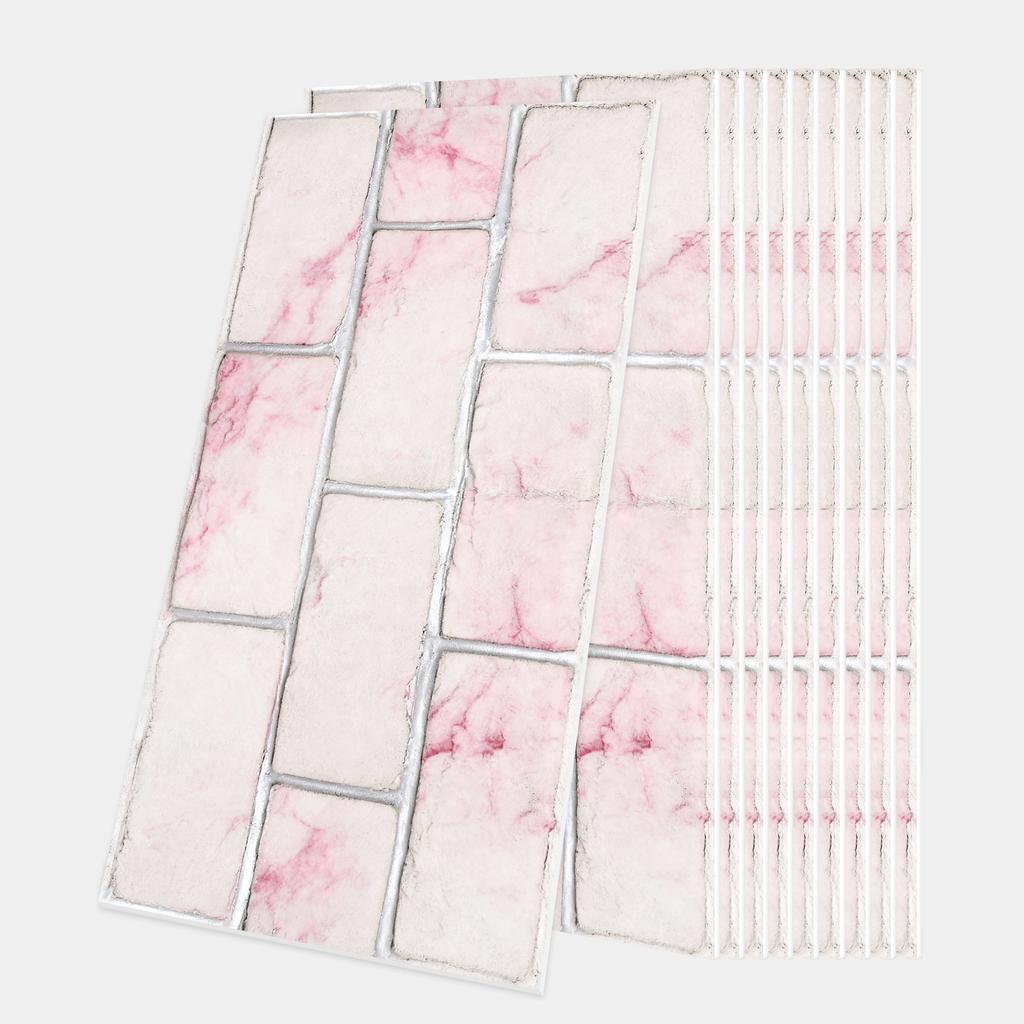 10/20/30Pcs 3D Mosaic Tile Stickers - Waterproof PVC Wall Decals - Thickened Self-Adhesive Brick Wallpaper for Kitchen & Bathroom - Multiple Designs