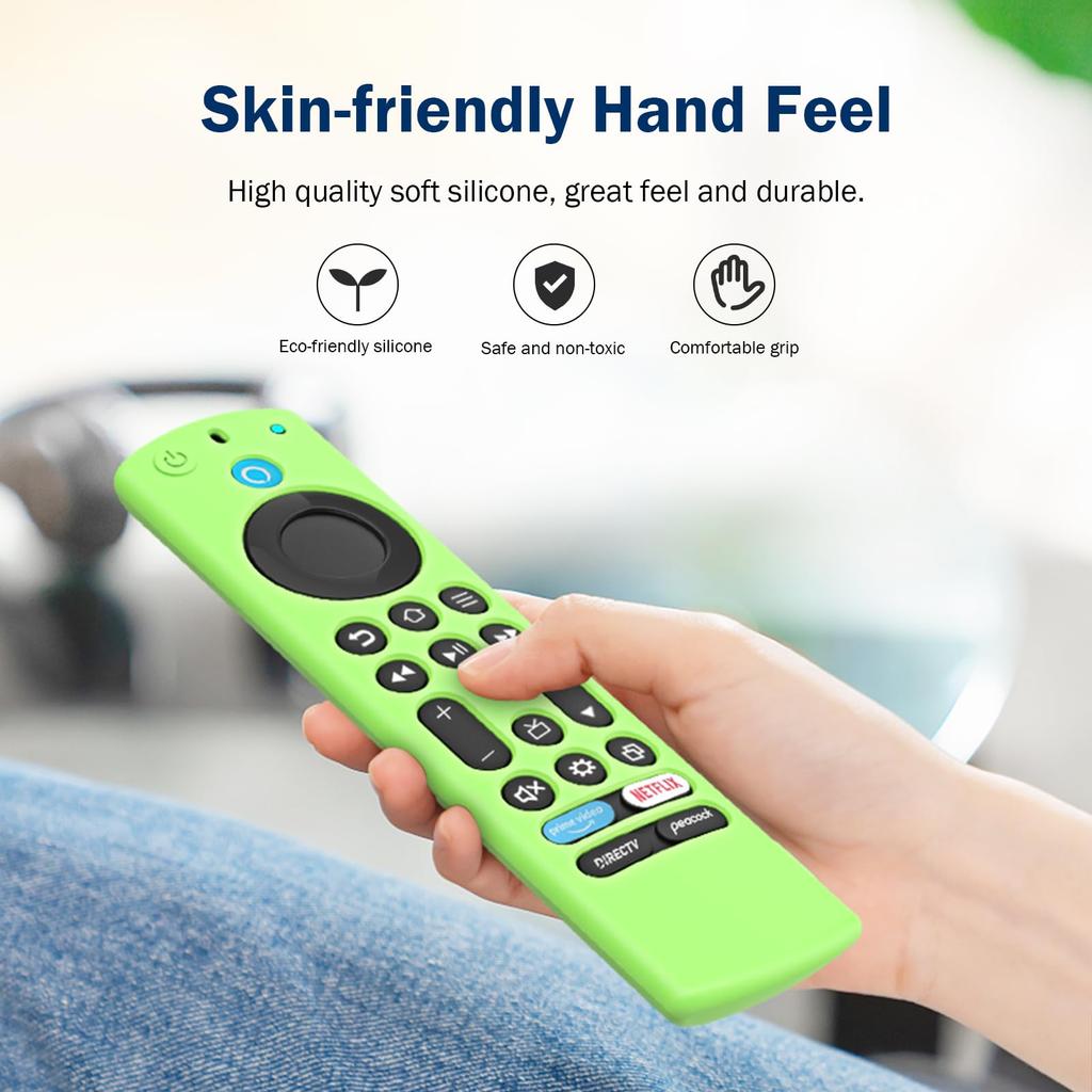 Silicone Remote Control Case for 2023 Fire TV Stick Max 2nd/Omni/4-Series Anti-Slip Glow In Dark with Lanyard