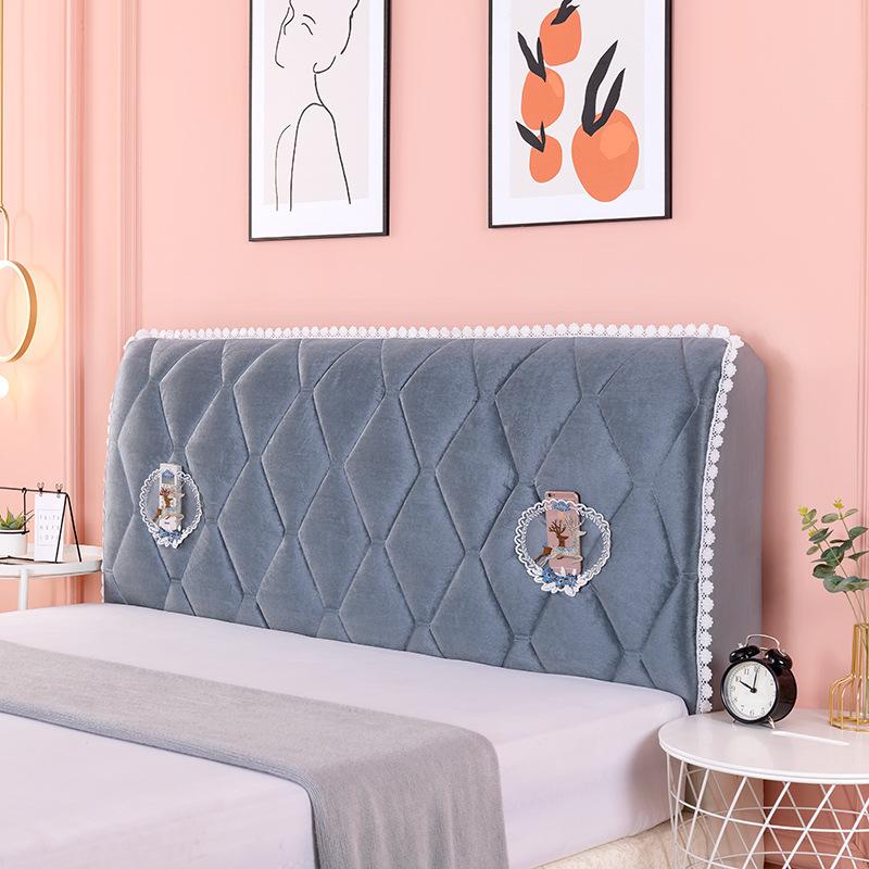 Modern Minimalist New Solid Color Padded Headboard Cover Four Season Universal Elastic Bed Protective Cover Dust Cover Backrest