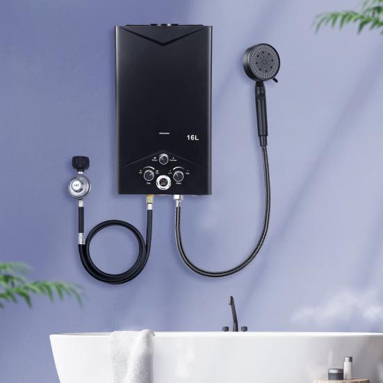 Tankless Water Heaters 4.21GPM 16L, Outdoor Portable Gas Hot Water Heaters, Fast Constant Temperature Water Heaters, Portable Water Heaters with