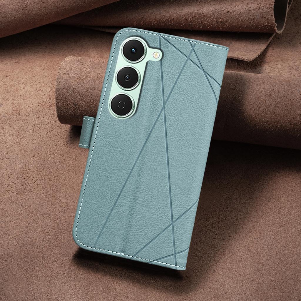 For TECNO Spark 40 Pro 4G Case BINFEN COLOR BF35 Geometry Imprinted Leather Phone Cover RFID Blocking Wallet Stand