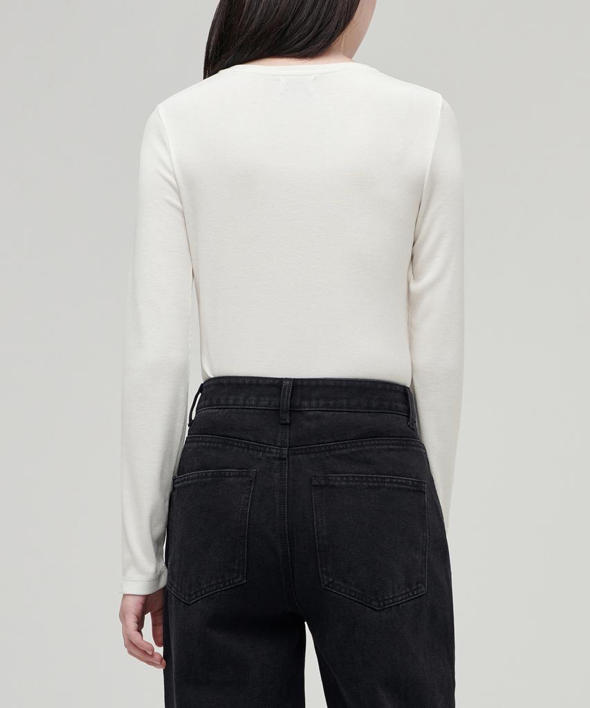 MUSINSA STANDARD WOMAN Women'S Ribbed Slim Fit Long Sleeve T-Shirt [Cream]