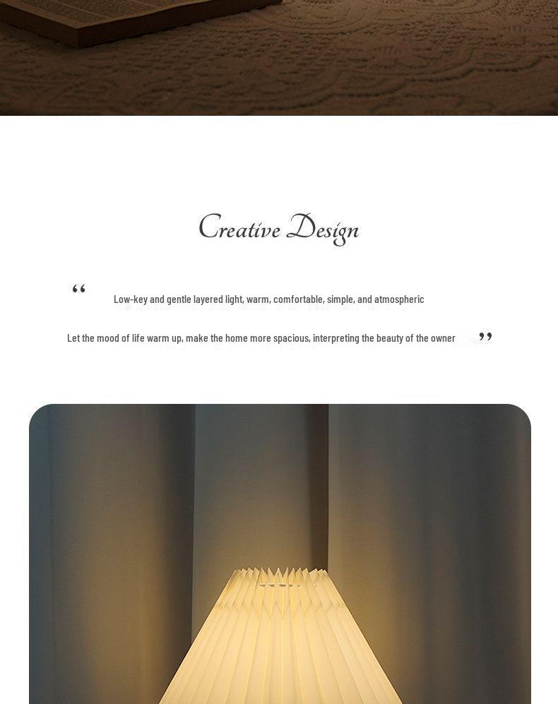 Nordisches Retro-Falten-Nachtlicht mit Fernbedienung für Schlafzimmer & Kinderzimmer