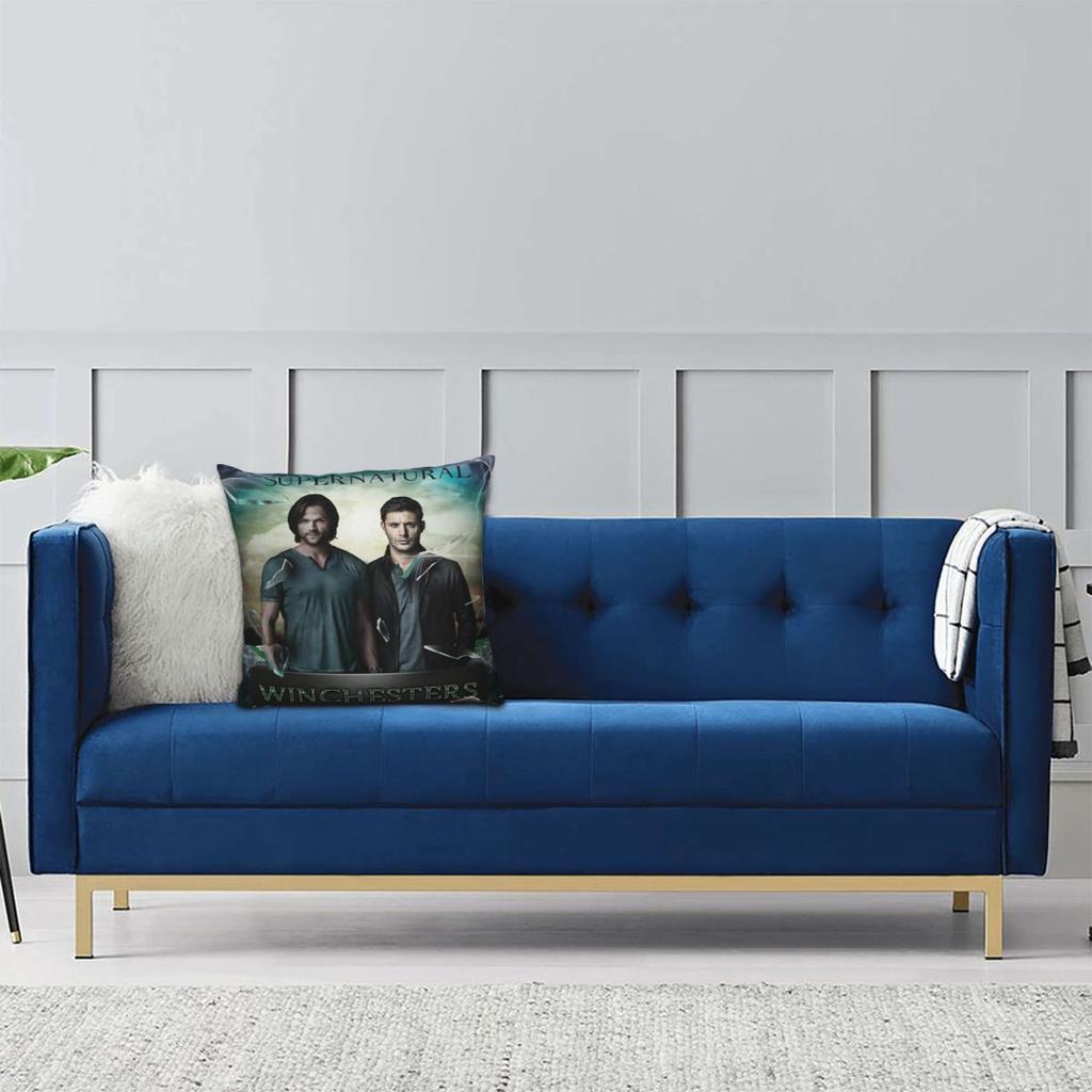 Dean Winchester Supernatural Television Pillow Cover Pillow Case Cushion Cover Retro Pillowcases For Sofa Bedroom Home Decor