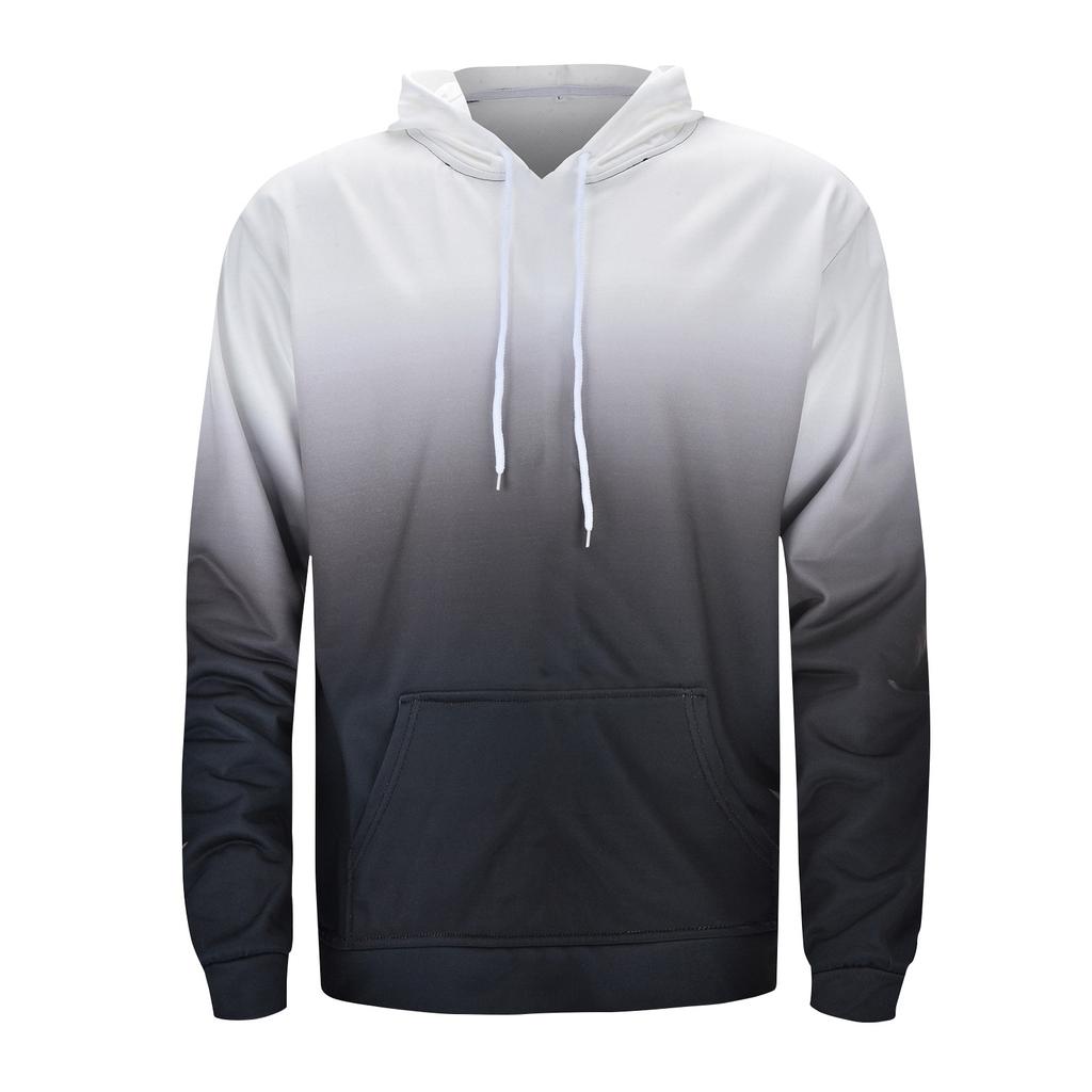 Męskie luźne bluzy z długim rękawem w gradientowych kolorach. Męskie sportowe bluzy z długim rękawem