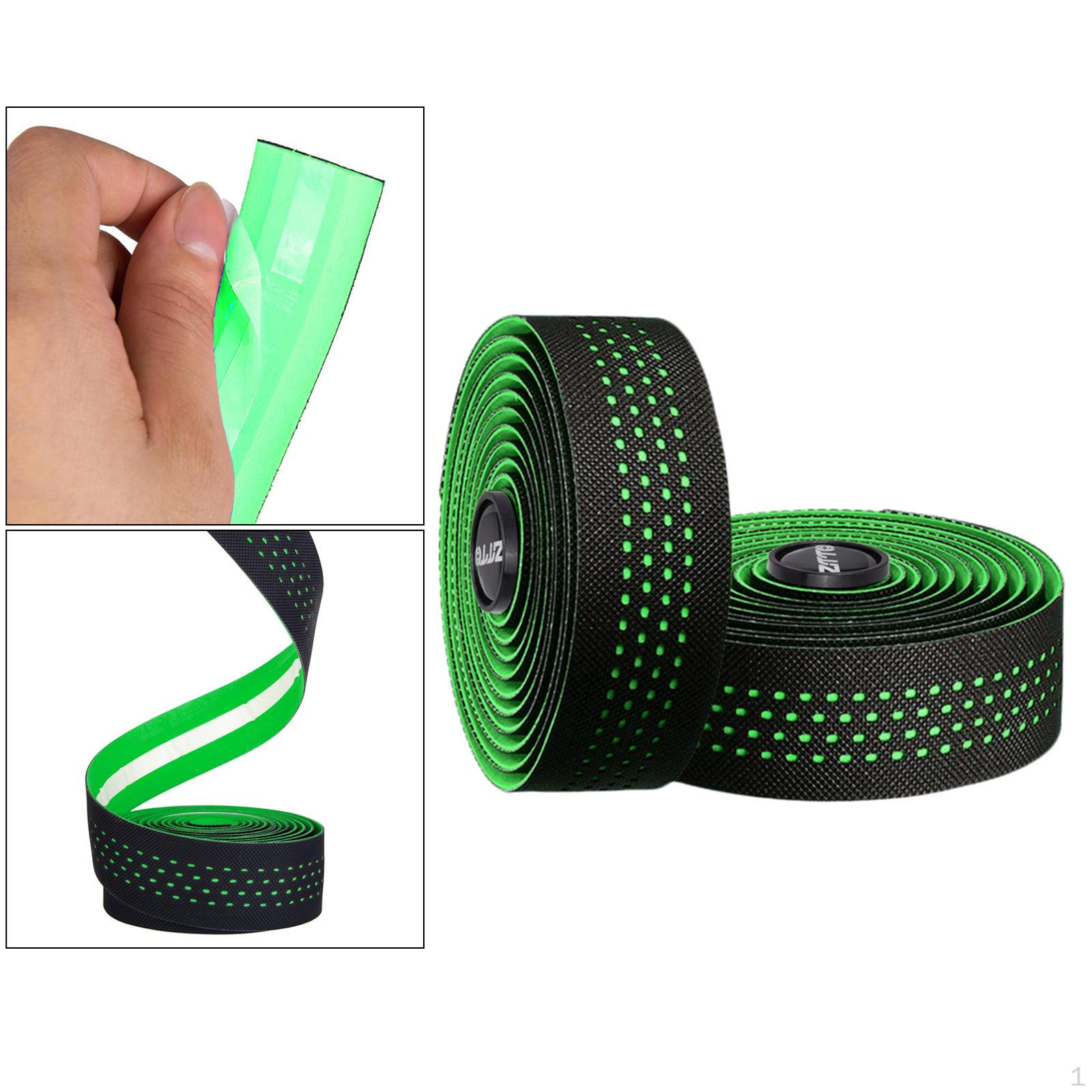 

2 Handlebar Tape Comfortable Grip Wraps Against Vibration with зелений