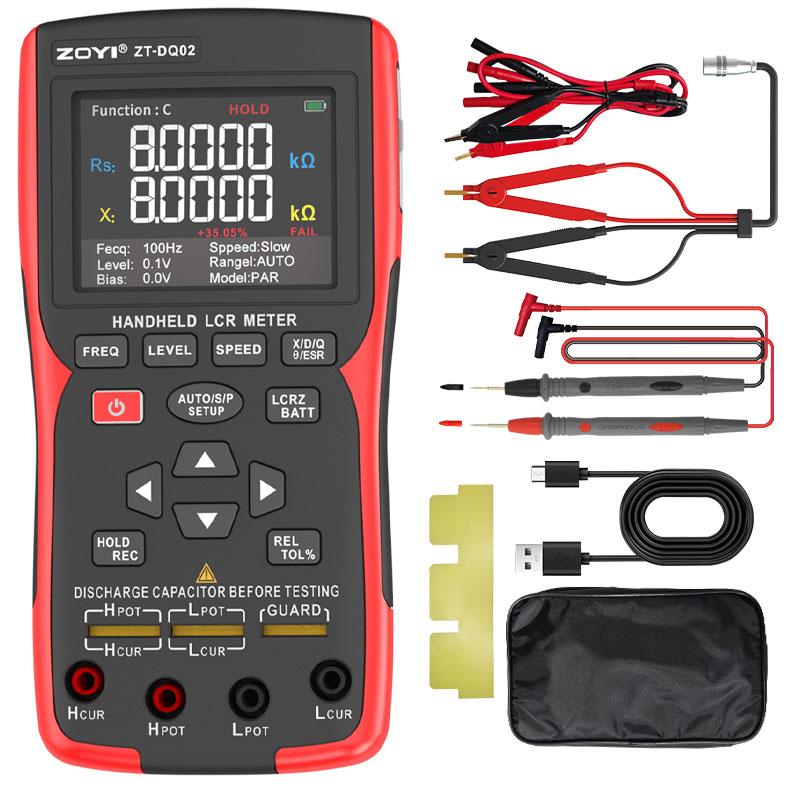 ZOYI 100Khz LCR Digital Handheld Bridge DQ01 USB High-Precision Capacitance, Inductance and Resistance Testing Digital Display