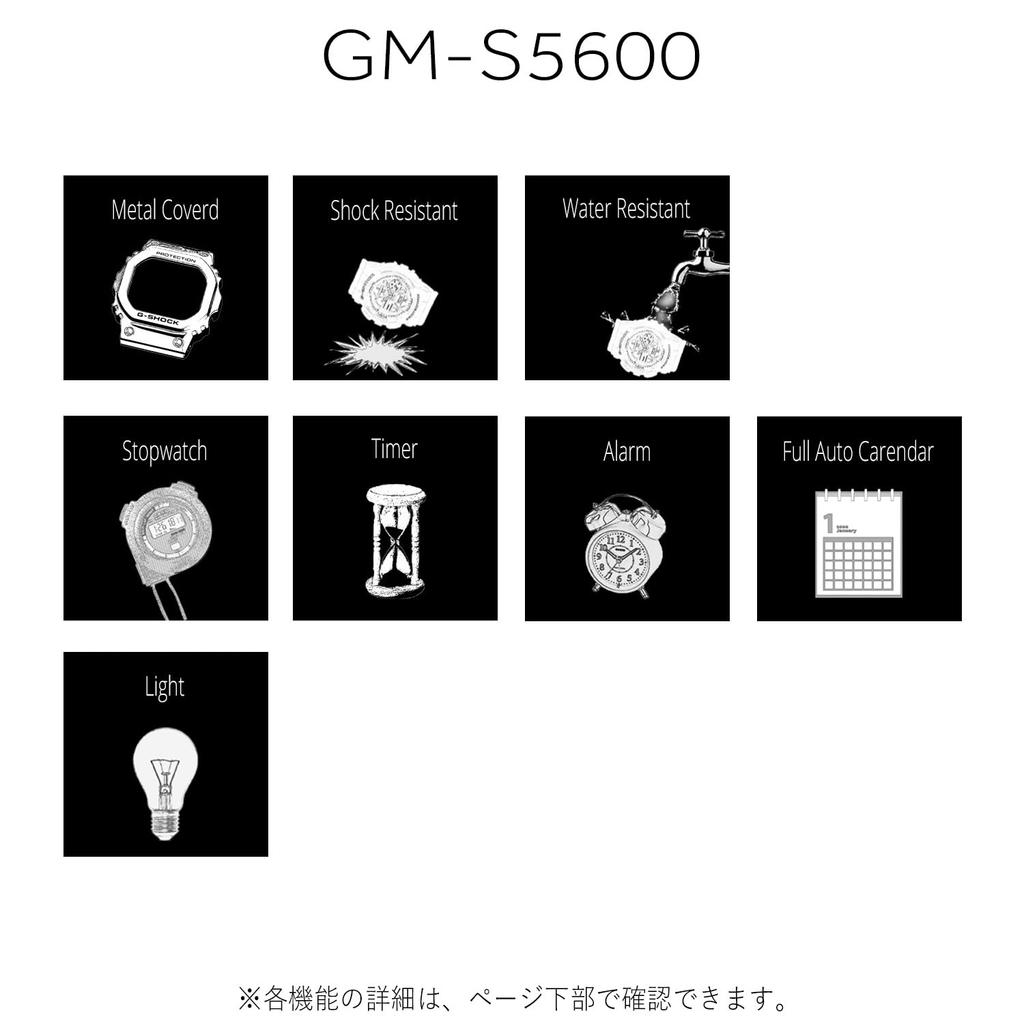 Watch Model Metal Covered Unisex Adult Black [Casio] G-Shock [] Mid-size GM-S5600PG-1JF