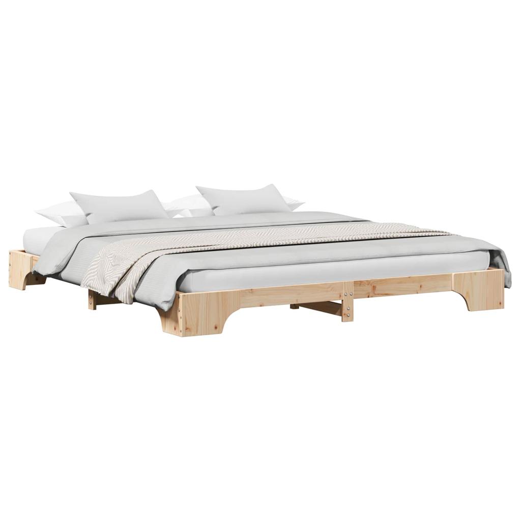 Bed Frame Natural 180 x 200 cm Solid Pine Wood