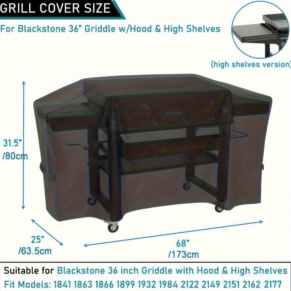 

Durable Waterproof Grill Cover for Blackstone Models, Easy-Clean Polyester, Fits with Hood & High Shelves Outdoor BBQ Essential