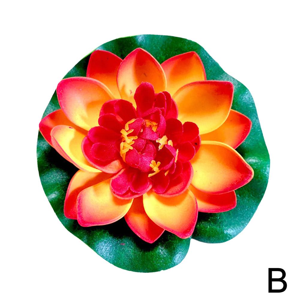Lotus Artificial Flower Floating Fake Lotus Plant Lifelike Water Lily Micro Landscape Pond Garden Decor Fish Tank Fake Flower