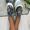 Fashion Women's Flat Shoes Graffiti Casual Sneakers Low Cut Slip-on Ladies Canvas Shoe Female Designer Loafers Plus Size Round Toe 2025